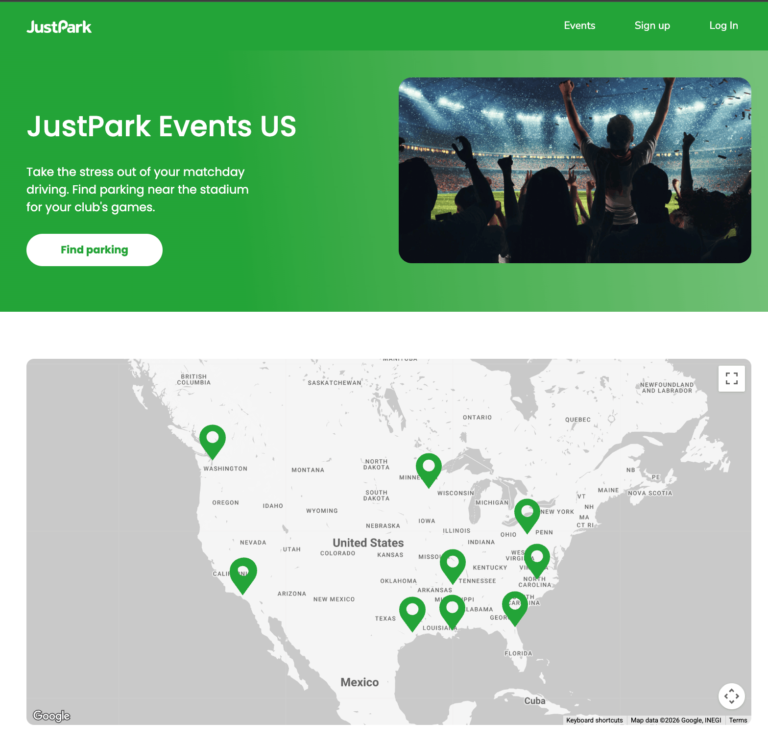 justpark us event parking